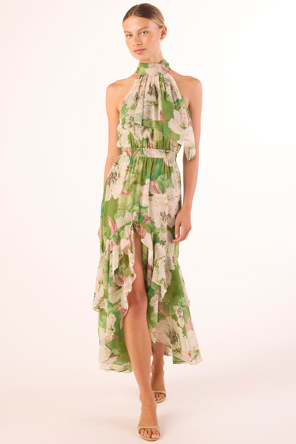 misa los angeles green dress ANEVA 45% METALLIC