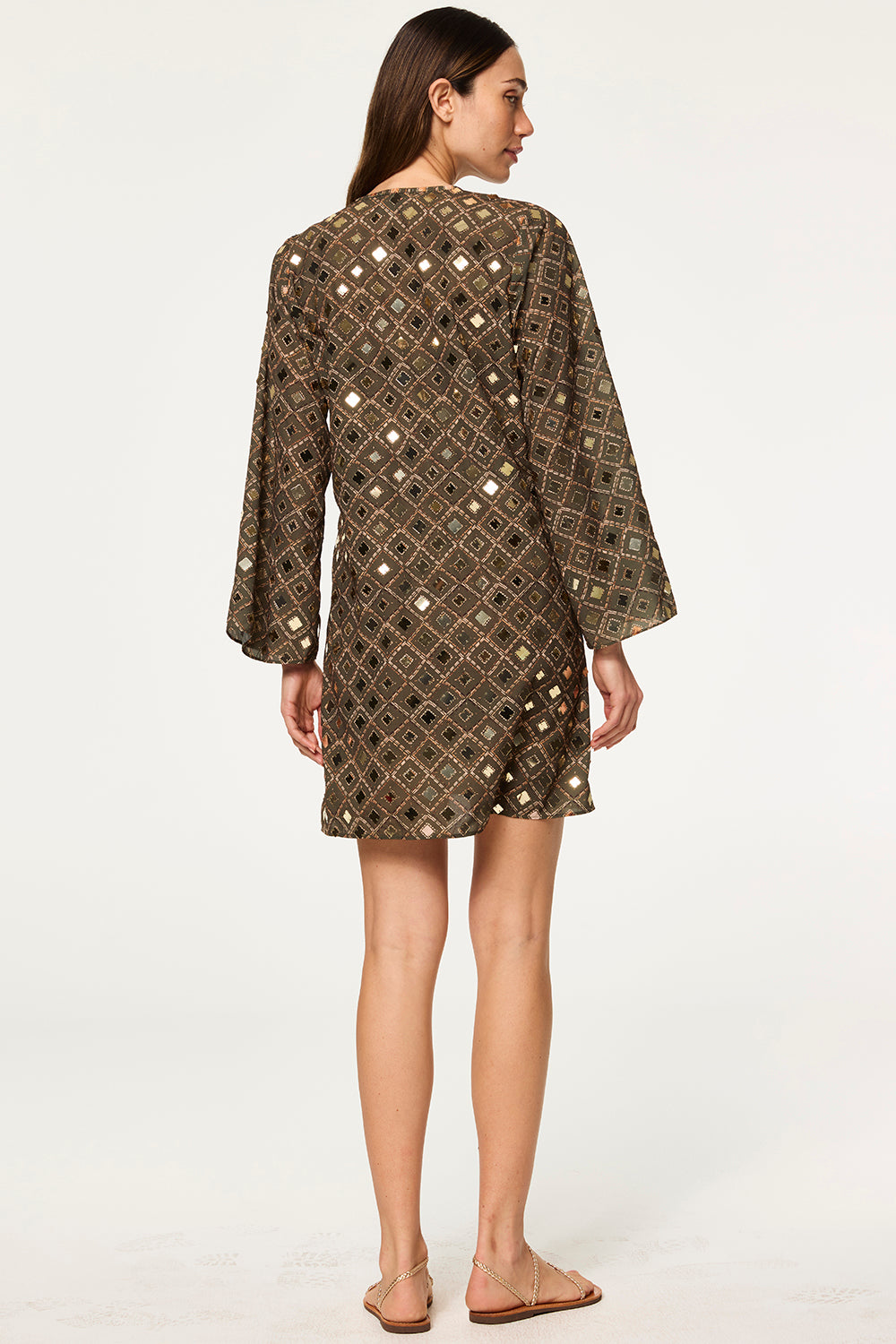 ワンピース LIONA VELOR QUILTING BIJOU DRESS Sylph Velvet Swing Mini Dress