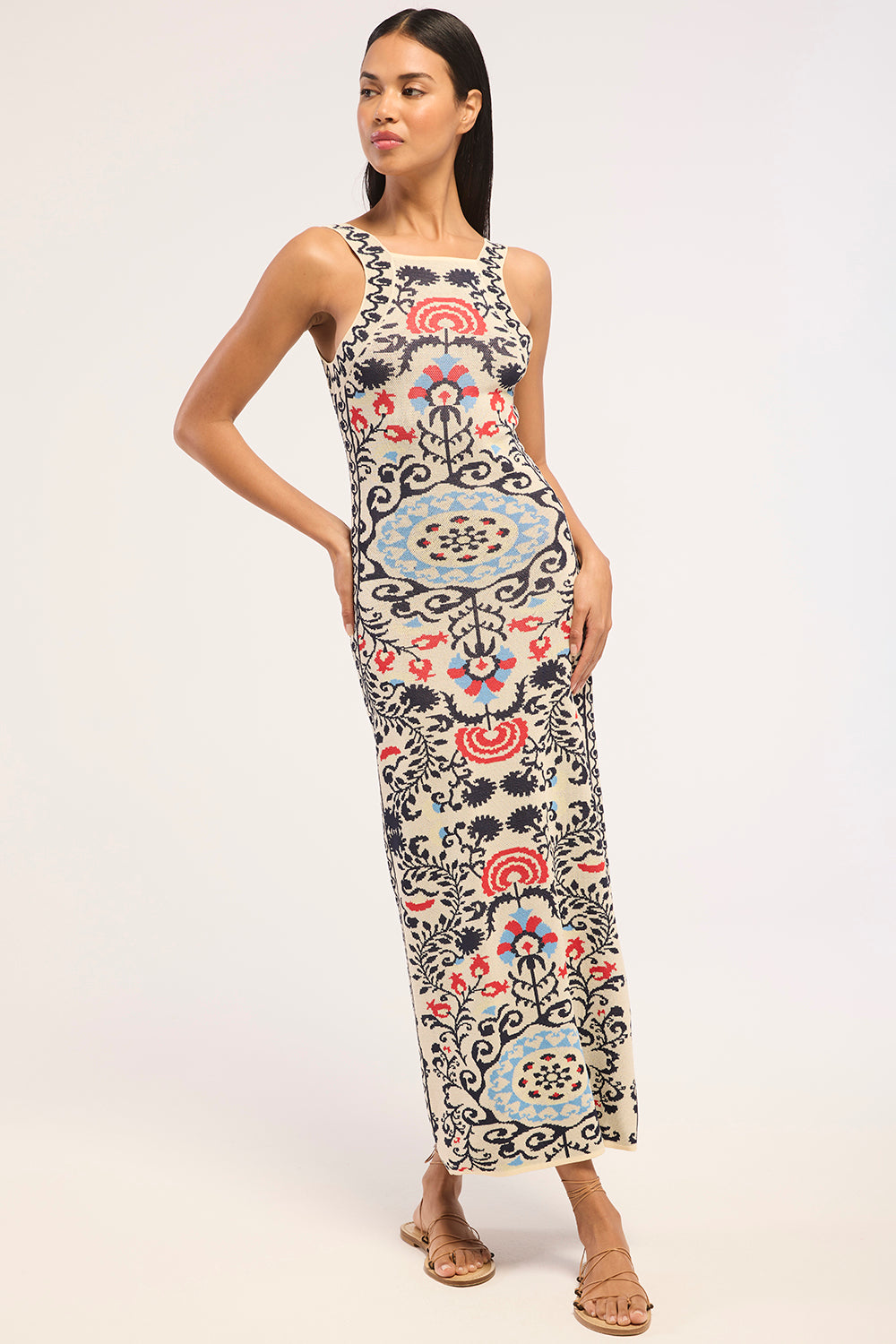 maxi dresses los angeles Liverpool Sleeveless Ruffle Front Woven Maxi Dress XS / Pink Multi