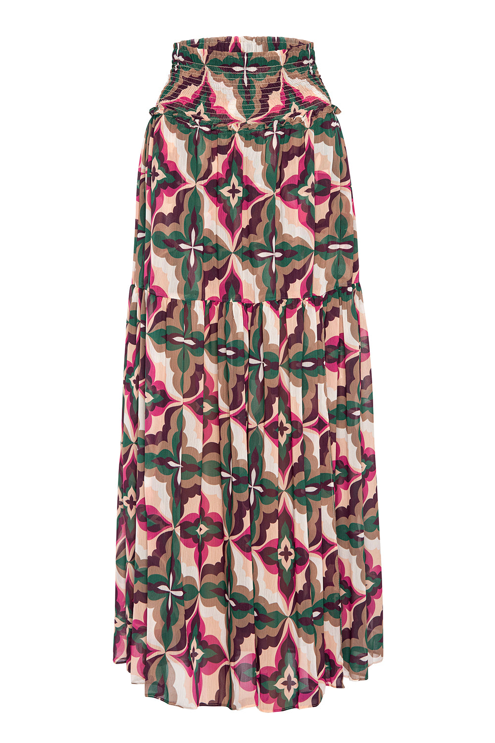 はなちゃん　　Gypsohila ジプソフィア　Fleuri Skirt Hula Long circular skirt with Hibiscus & Strelitzia/ Luxury