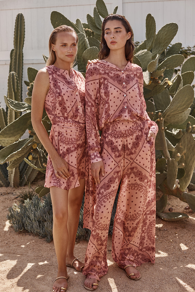 misa pink dress MISA Los Angeles Morrison Dress in Pink Animal Floral