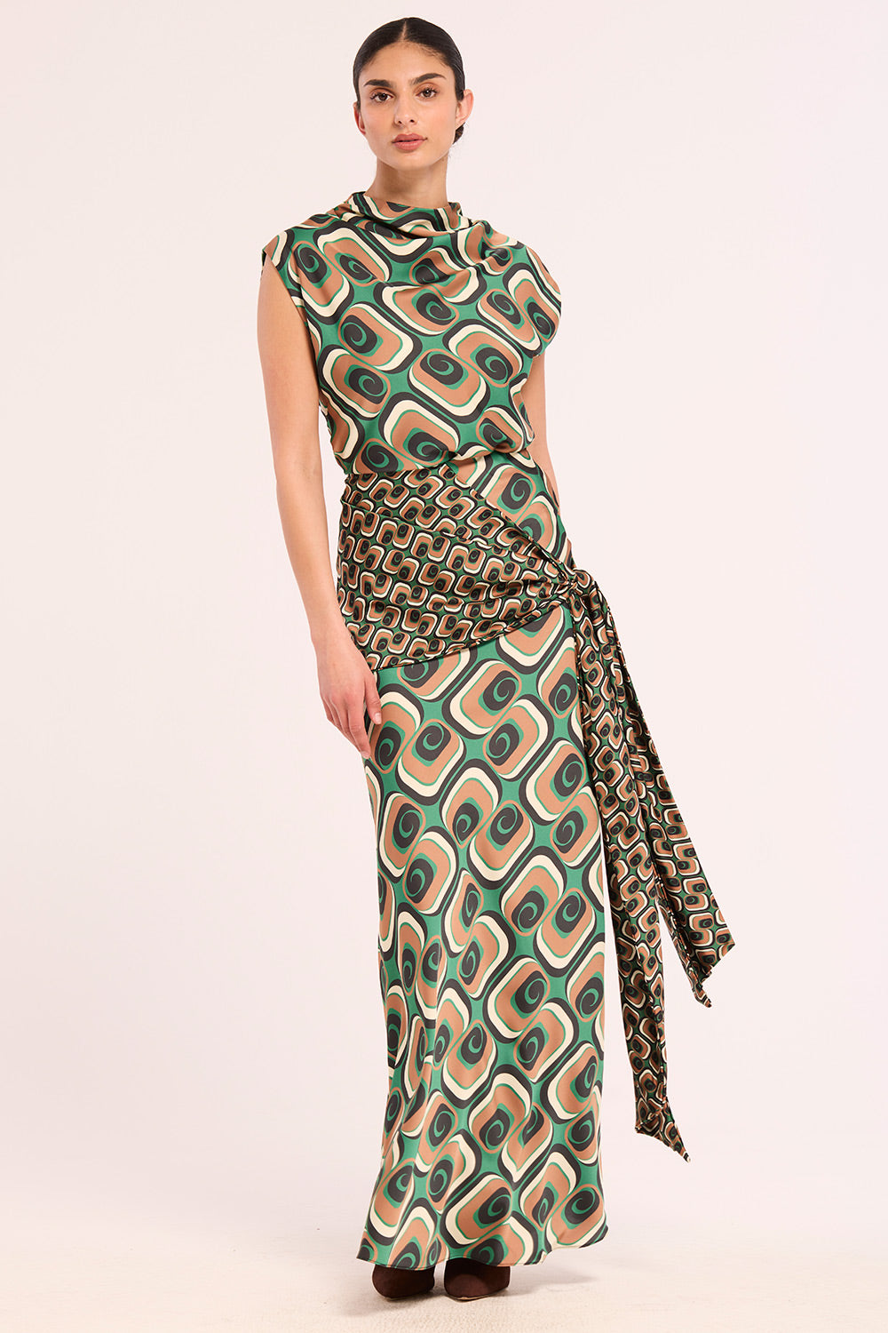 misa los angeles green dress 45% METALLIC