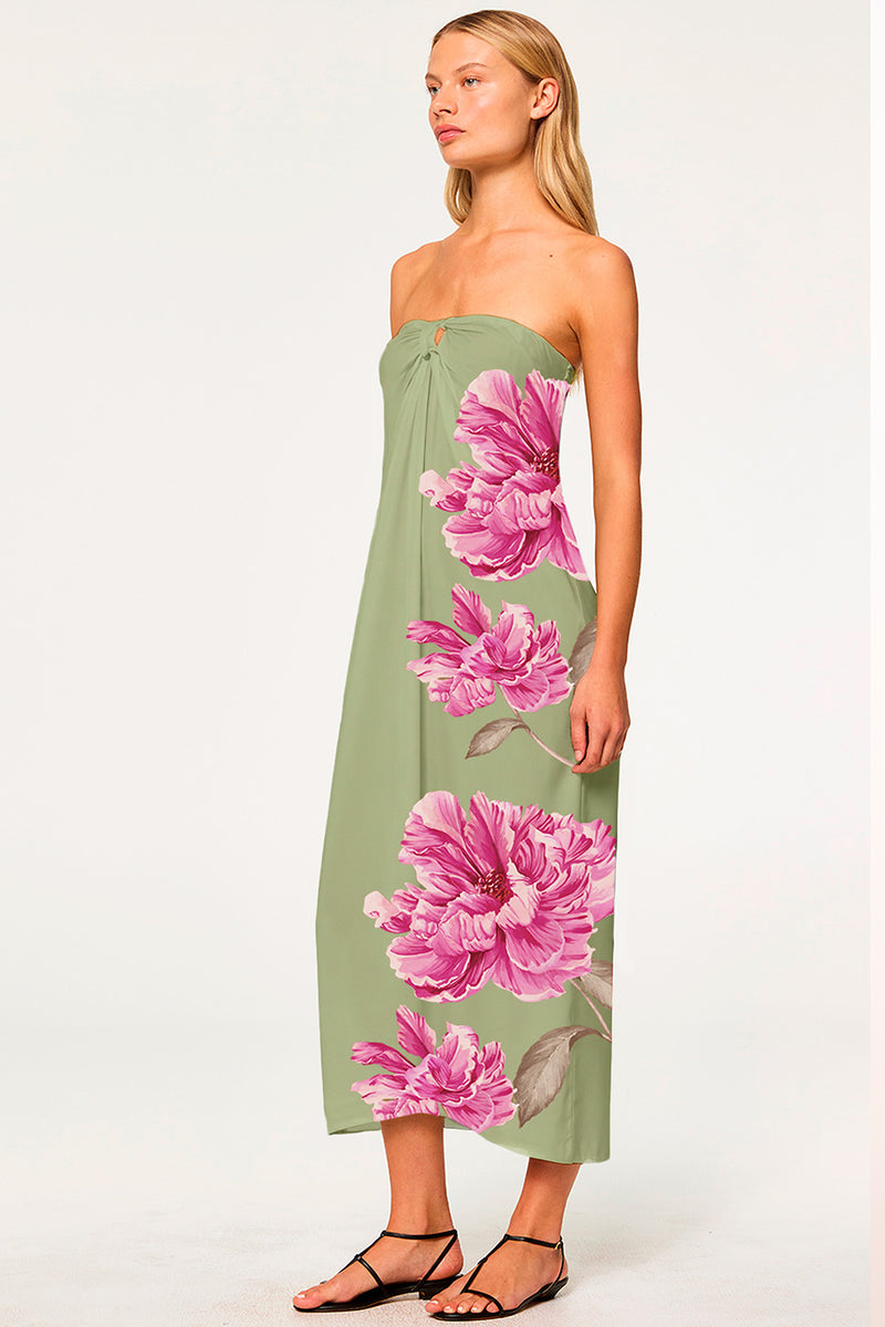 clea maxi dress Pistachio Peony / XXS