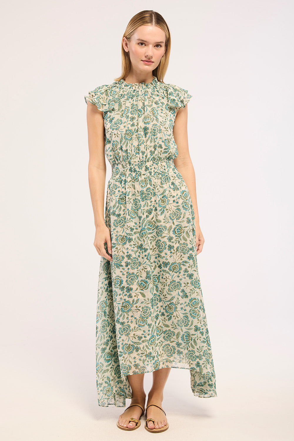 mariposa midi dress Azure Flora / L