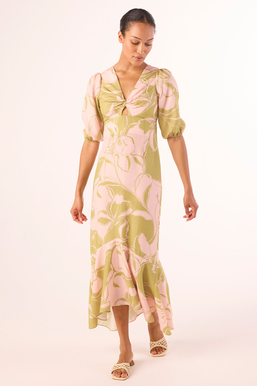 wallis midi dresses Olive Flora / XXS