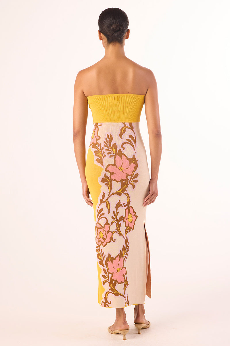 MISA Los Angeles Fletcher Dress in Mustard