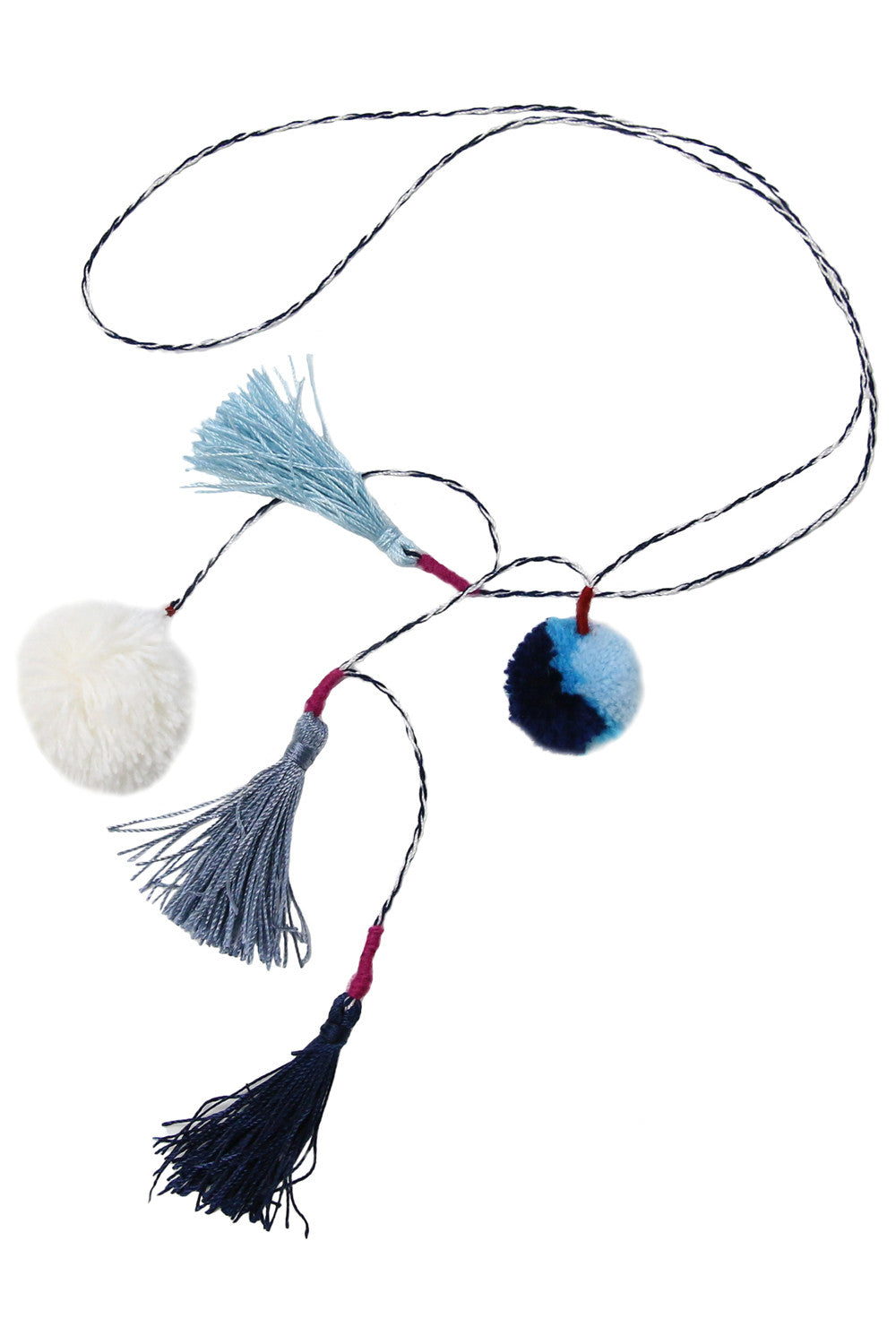 Leandra 'Sea' Pompom Lariat Tassel - MISA Los Angeles
