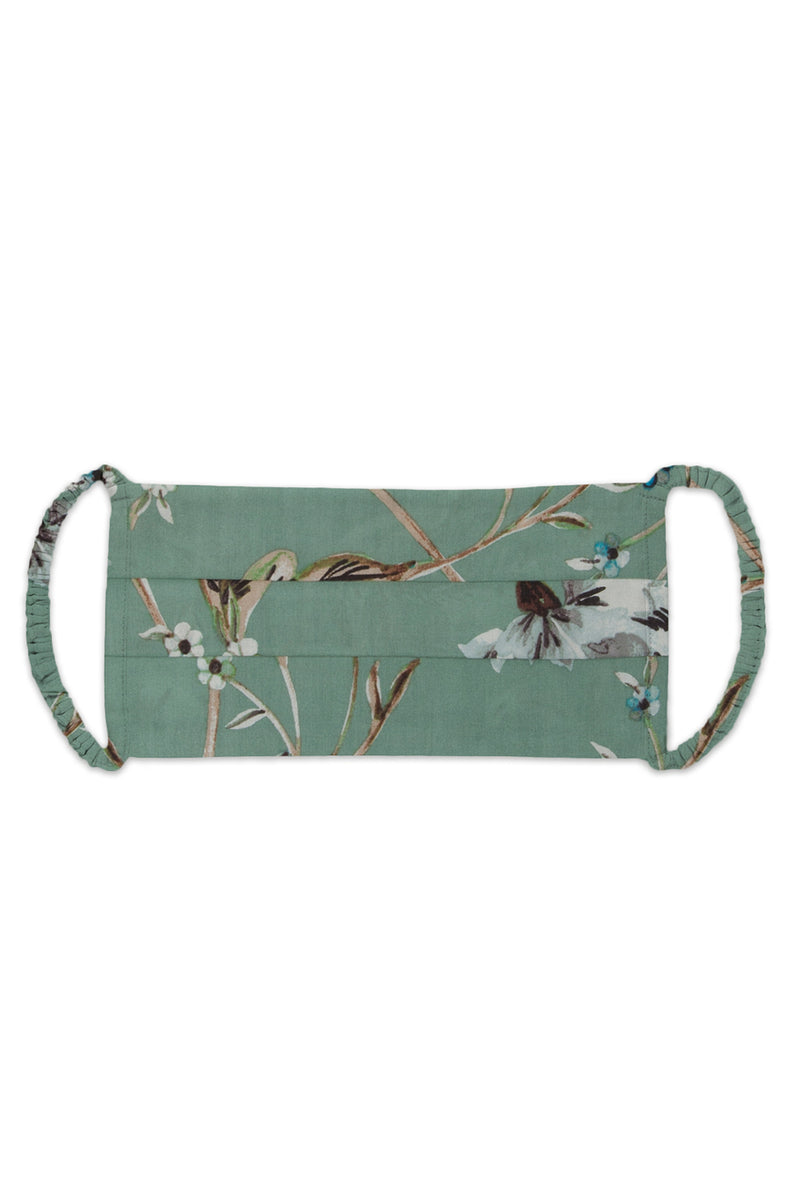 3-PACK SCRUNCHIE FACE MASKS - GREEN PRINT COMBO - MISA Los Angeles